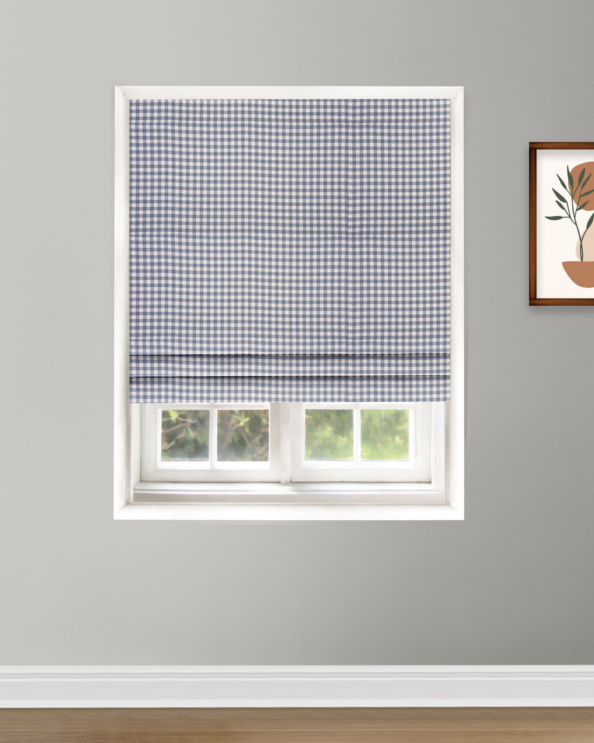 Roman-copy-3-scaled-1.jpg Gingham Check - Blue Roman Shades - Image 1