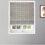 Farmhouse Plaid Check - Storm Roman Shades