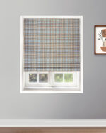 Farmhouse Plaid Check - Storm Roman Shades