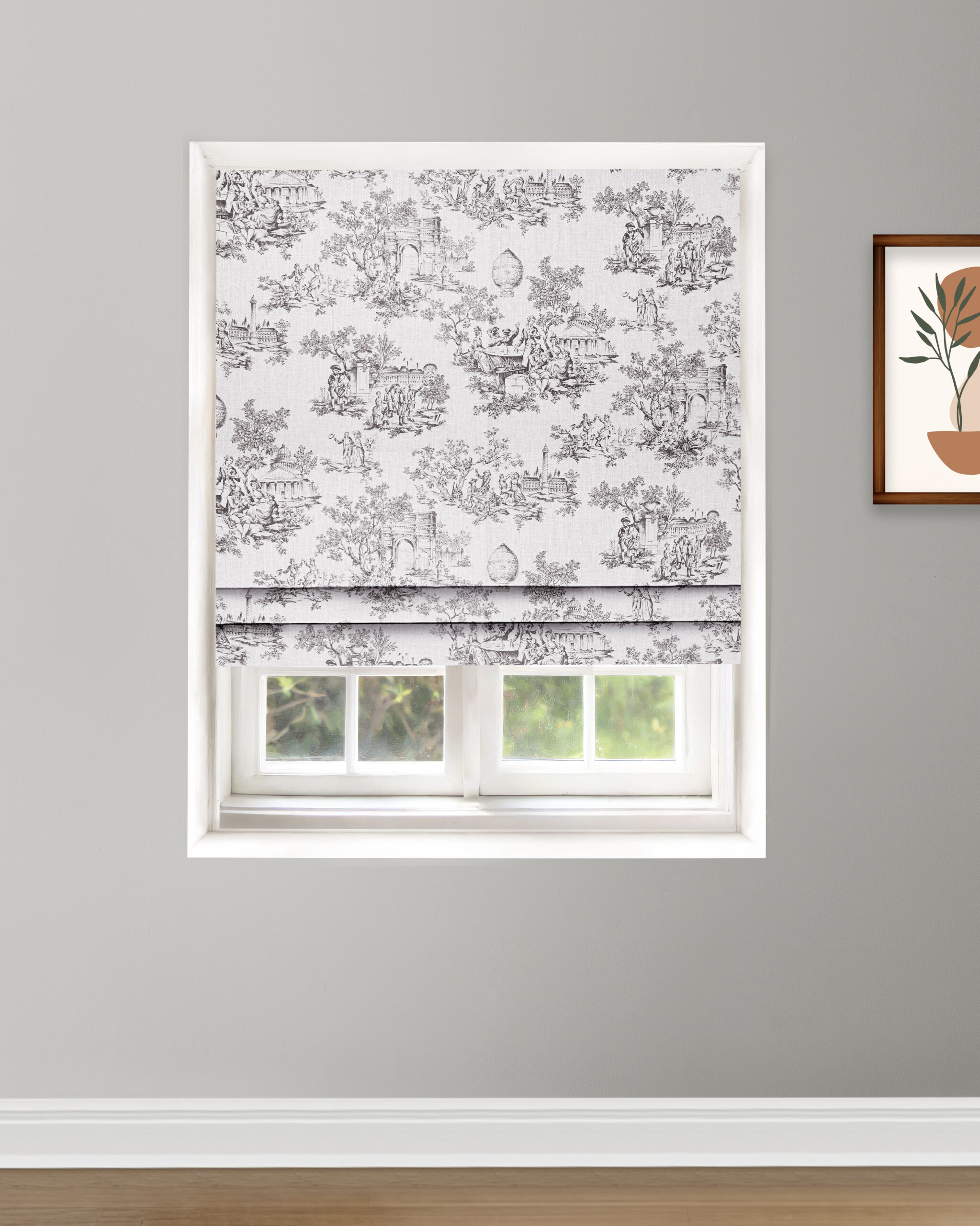 Roman-copy-scaled-1.jpg French Toile - Brown Roman Shades - Image 1