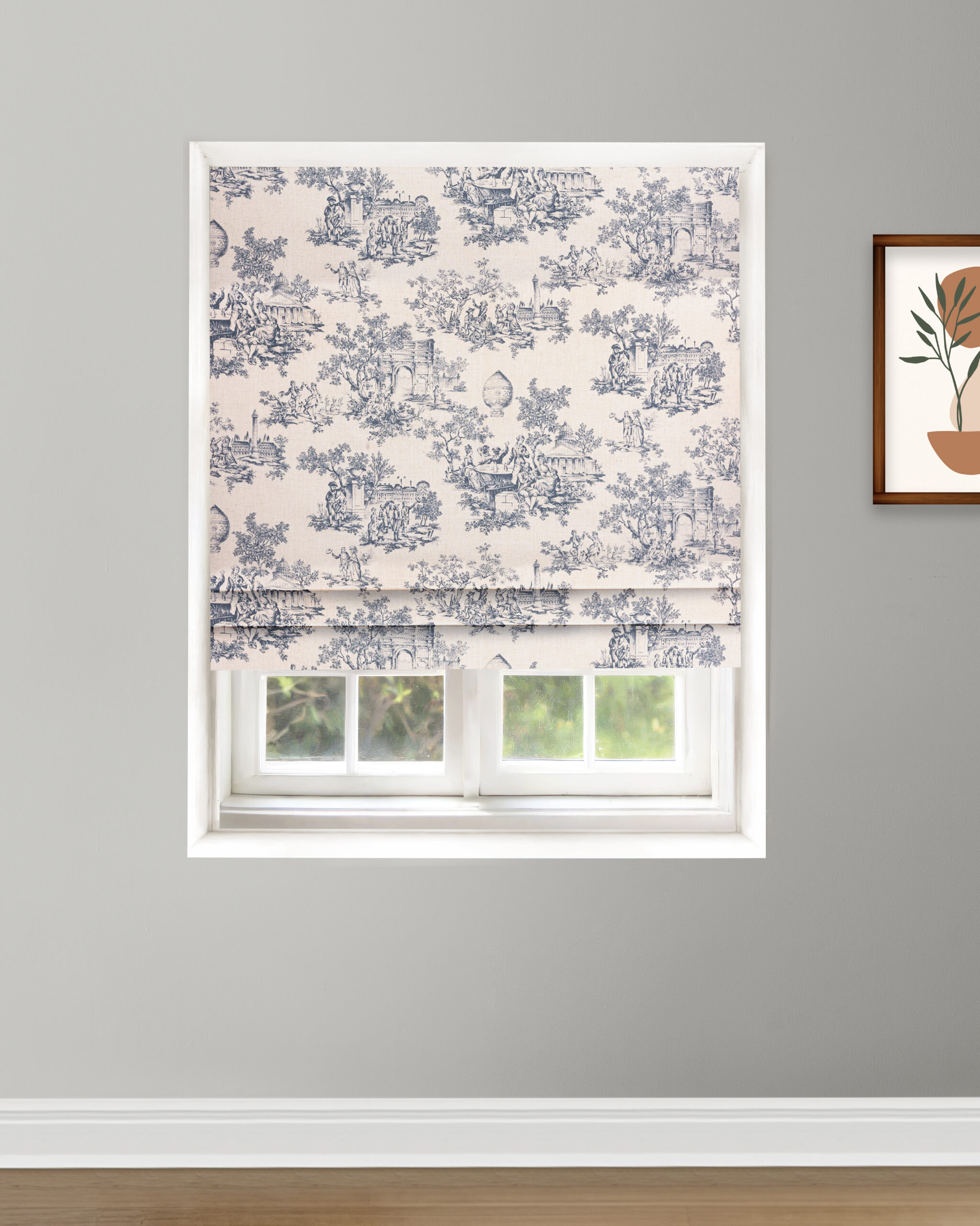 Roman_-copy-1-scaled-1.jpg French Toile - Steel Blue Roman Shades - Image 1