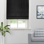 Sand Texture - Black Roman Shades