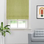 Sand Texture - Olive Green Roman Shades