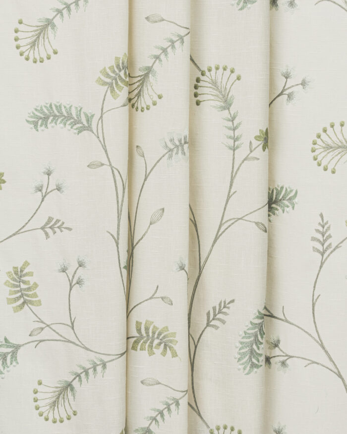 Embroidered Silvy - Sage Green Roman Shades - Image 2