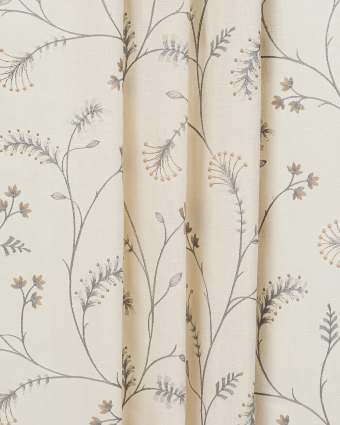 Embroidered Silvy - Ash Gray Roman Shades - Image 2