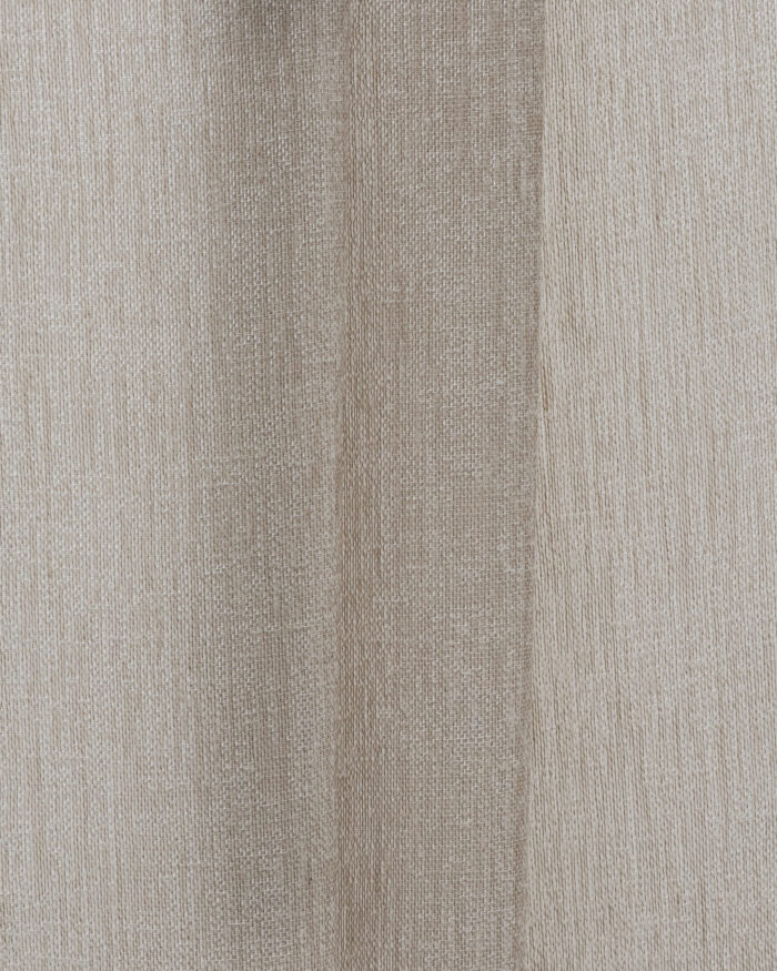 Zara Textured Sheer Ripple Fold Curtains - Buff - Image 2