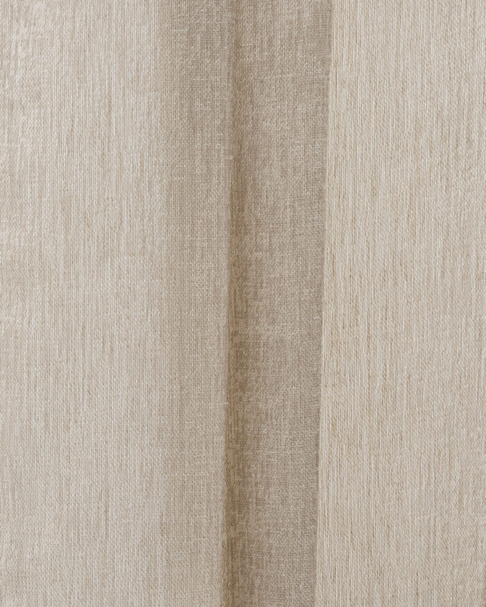 Zara Textured Sheer Ripple Fold Curtains - Natural - Image 2