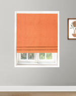 Herringbone Plains - Orange Carrot Roman Shades