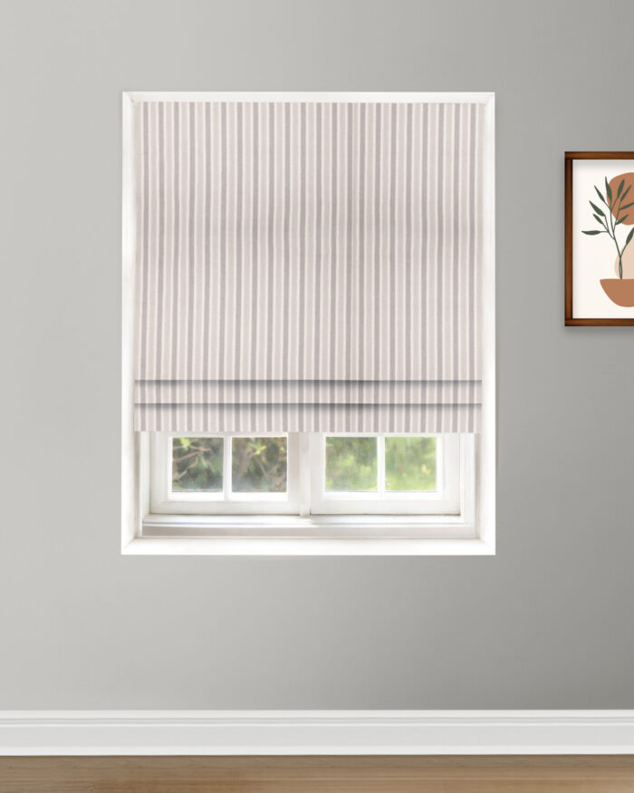 French Stripes - Witney Gray  Roman Shades - Image 2