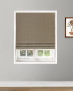 Herringbone Plains - Fossil Coffee Roman Shades