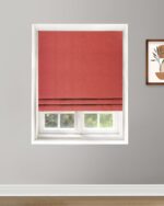 Herringbone Plains - Misty Red Roman Shades