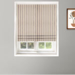 French Stripes - Gray Roman Shades