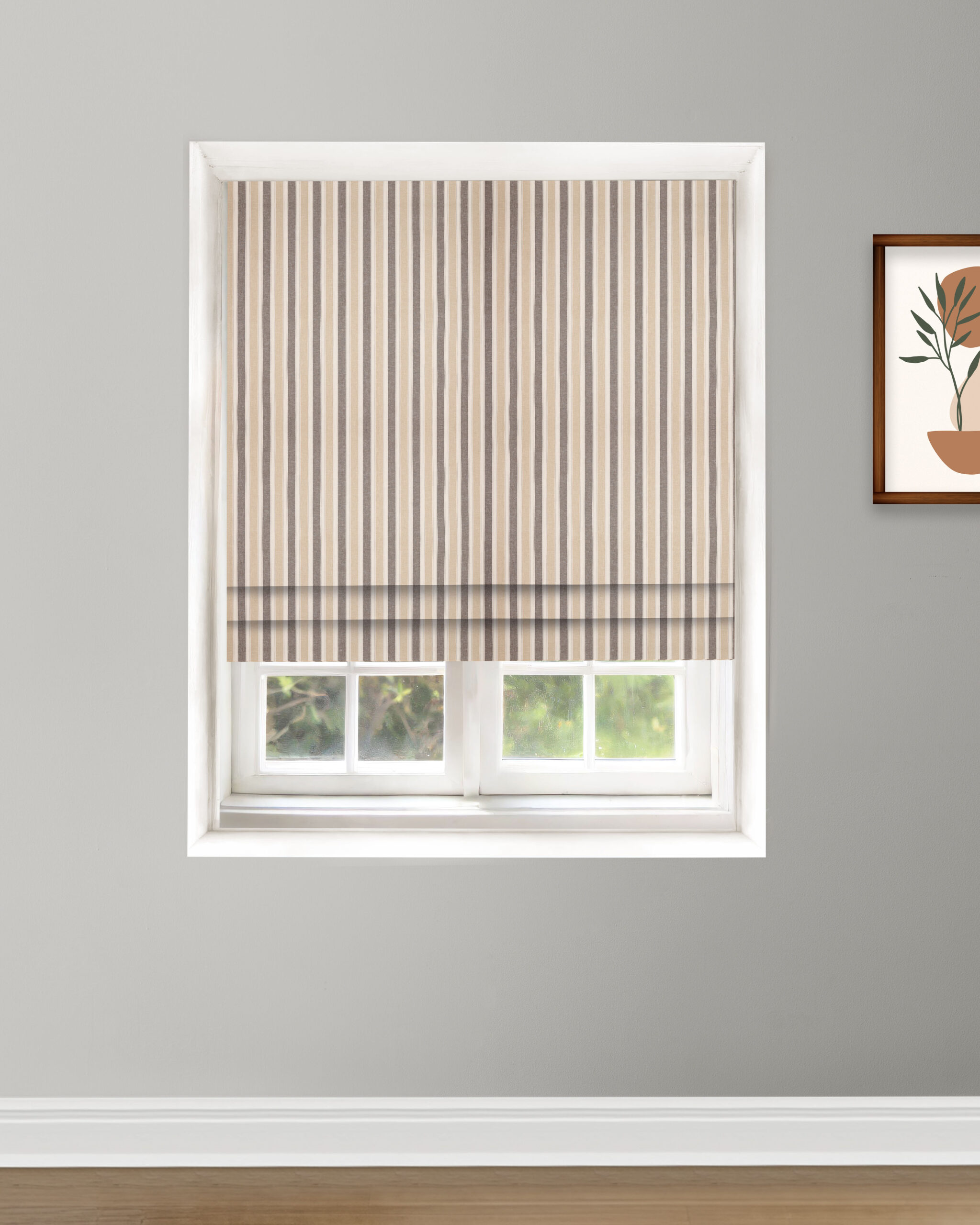 romanshade-scaled-1.jpg French Stripes - Gray Roman Shades - Image 1