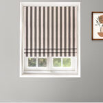 Vintage Linen Stripes - Camel Roman Shades