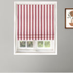 Vintage Linen Stripes - Misty Rose Roman Shades