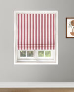 Vintage Linen Stripes - Misty Rose Roman Shades