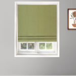 Herringbone Plains - Kiwi Green Roman Shades