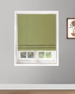 Herringbone Plains - Kiwi Green Roman Shades