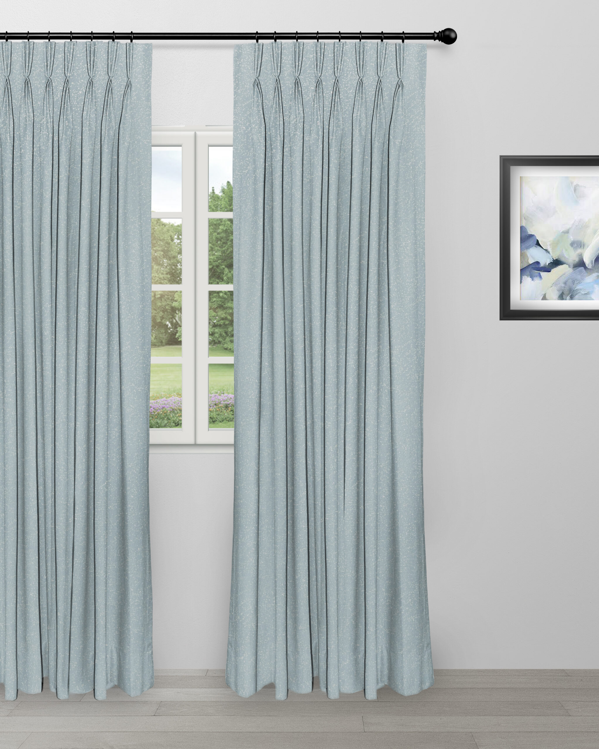 Swiss Dotted - Dusty Blue Curtain Swiss Dotted - Dusty Blue Custom Curtains - Image 1