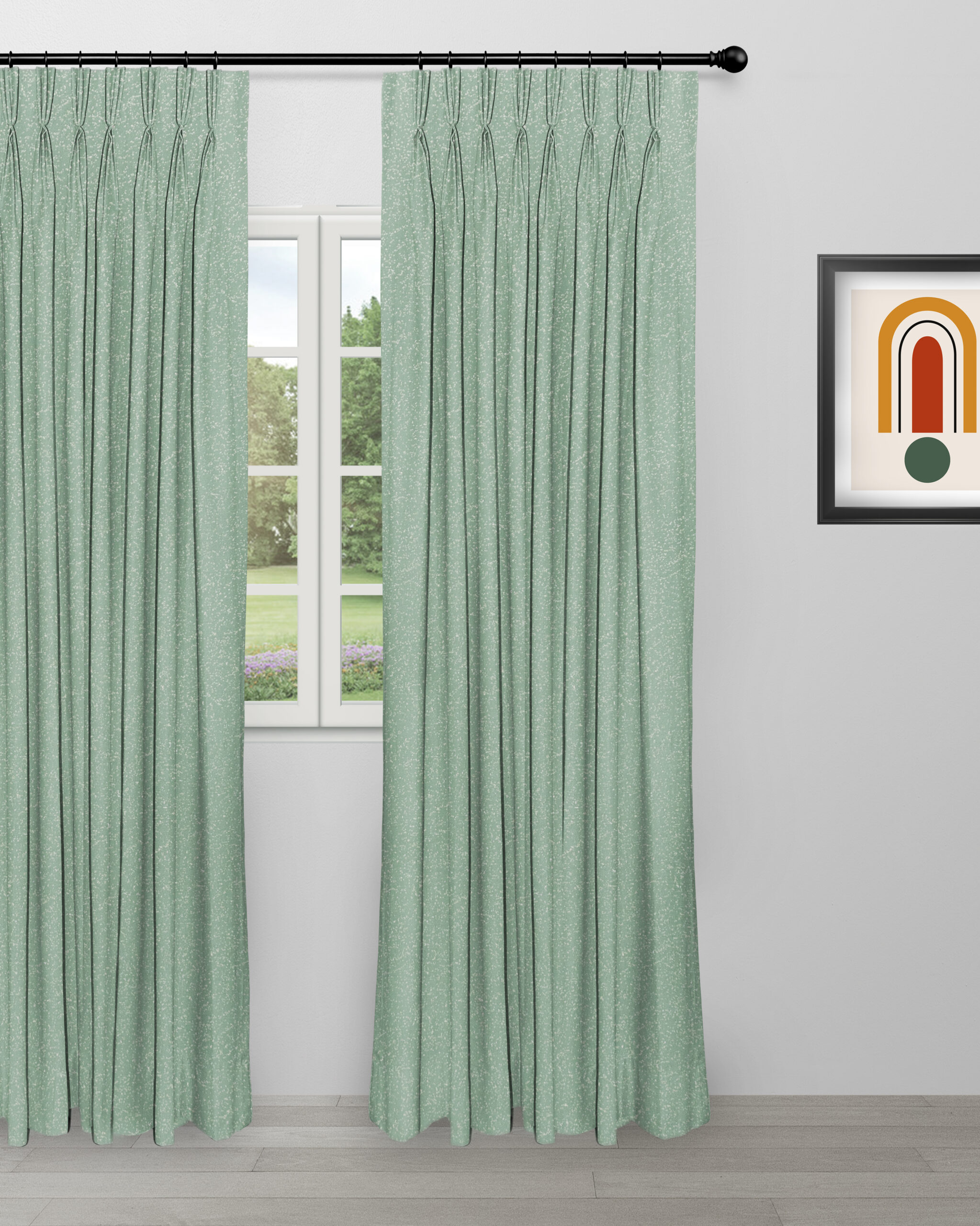 Swiss Dotted - Sea Foam Curtain Swiss Dotted - Sea Foam Custom Curtains - Image 1