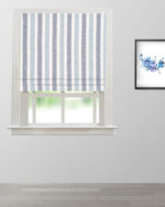 French Stripes - Blue Roman Shades